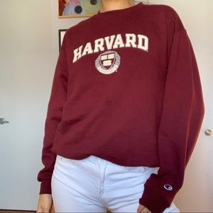 VINTAGE CHAMPION CRIMSON HARVARD SWEATSHIRT
